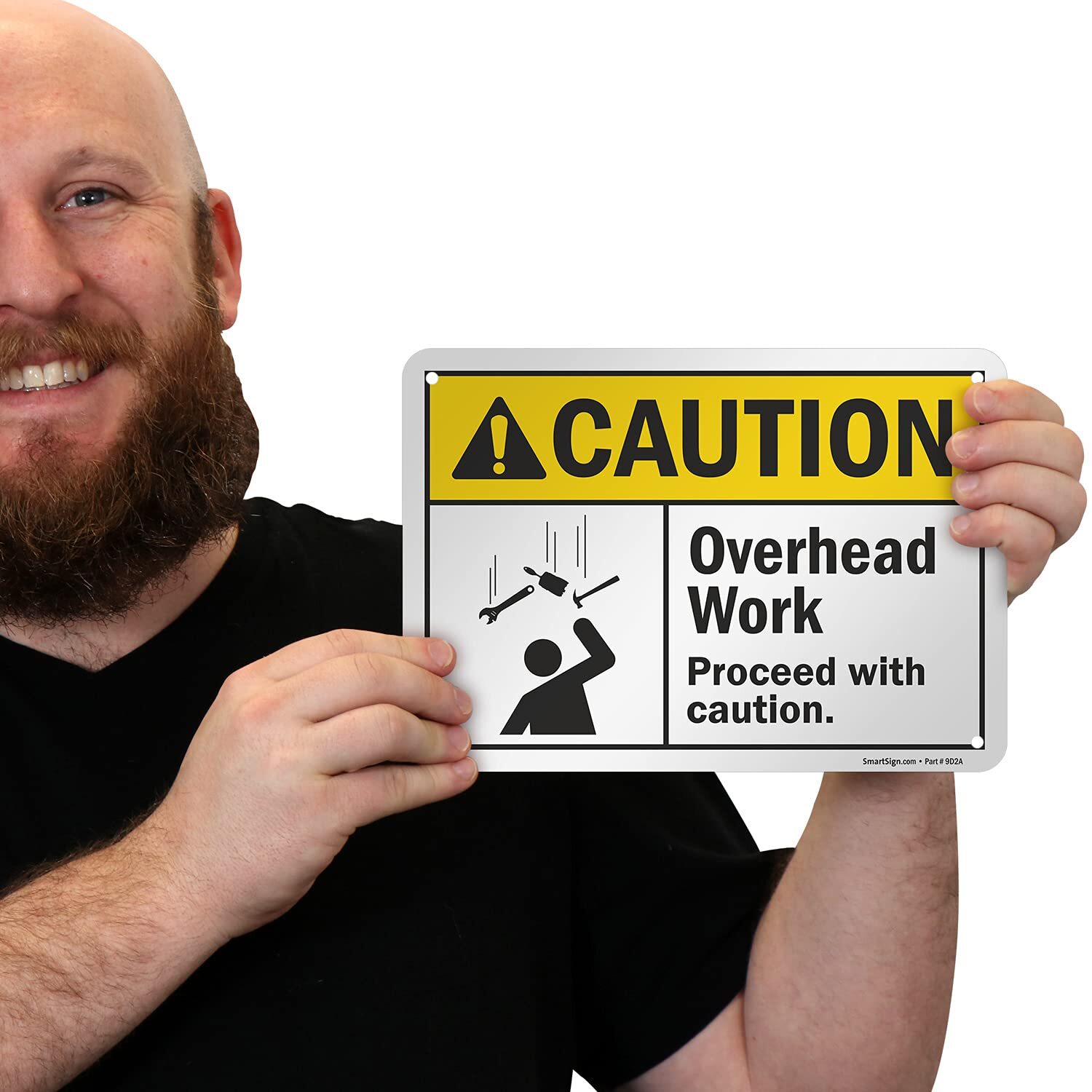 7 x 10 inch “Caution – Overhead Work Proceed with Caution” ANSI Sign Digital …