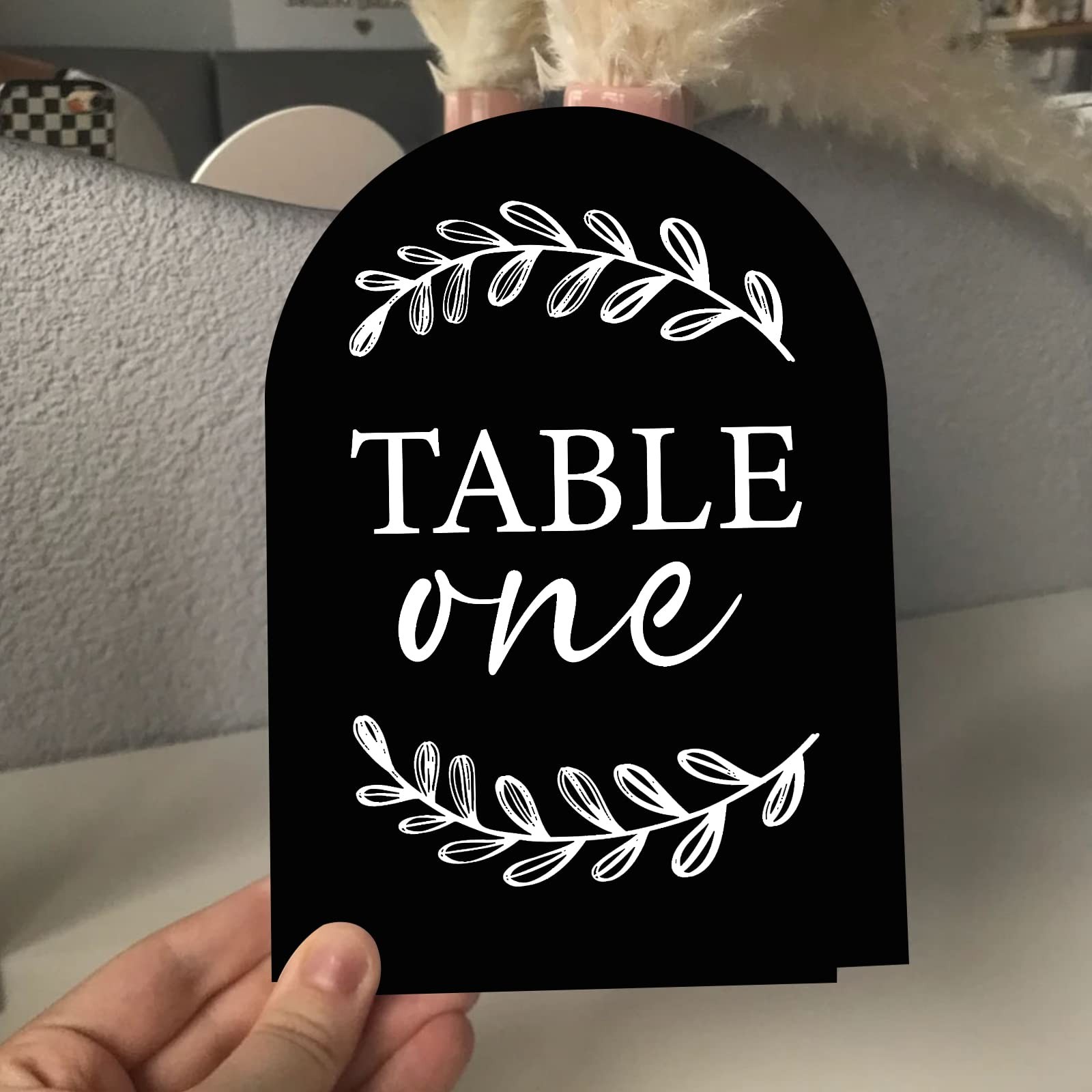 10 PCS 5×7 Inch Blank Black Arch Acrylic Sign Stand DIY Wedding Table Number