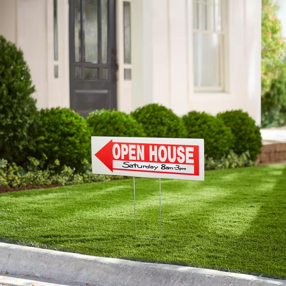 6 In. X 24 In. Plastic Open House Real Estate Yard Sign