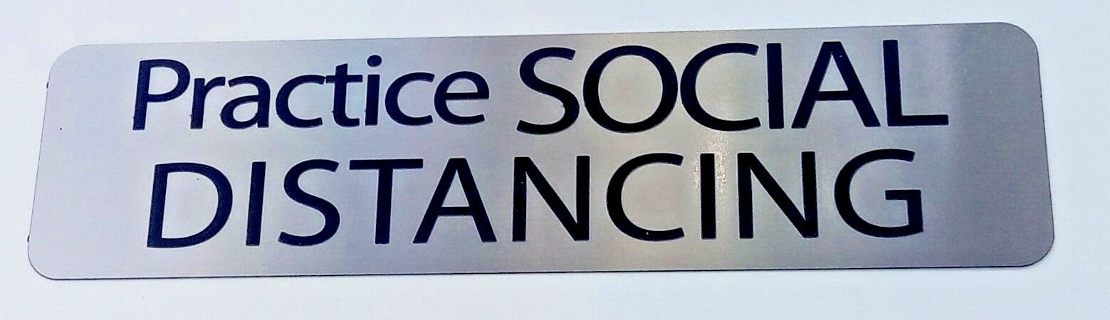 Practice SOCIAL DISTANCING SIGN for Office/Business Safety Stainless Magnetic