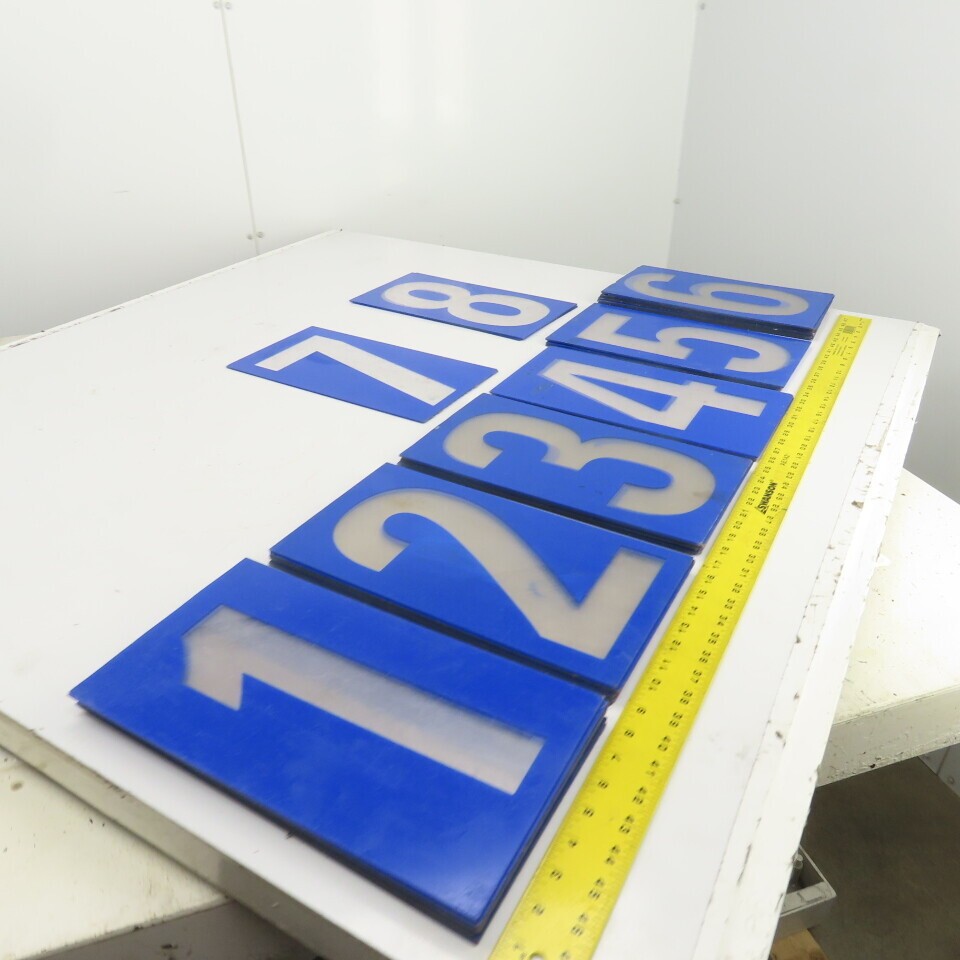 14&Prime; x 7-1/2&Prime; Plastic Marquee Numbers On Plexiglass 1 To 8 Lot Of 44