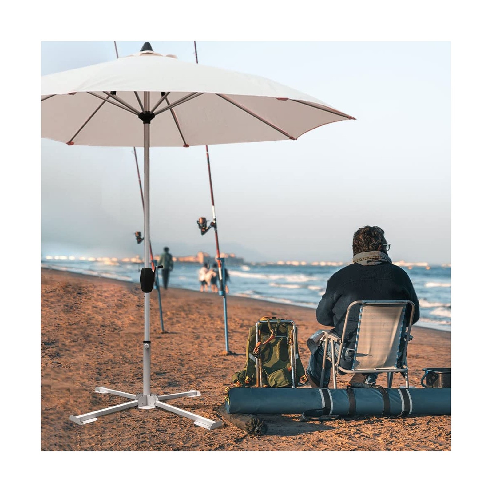 Foldable Portable Beach Umbrella Stand-Portable Patio Umbrella Base… Fast Ship