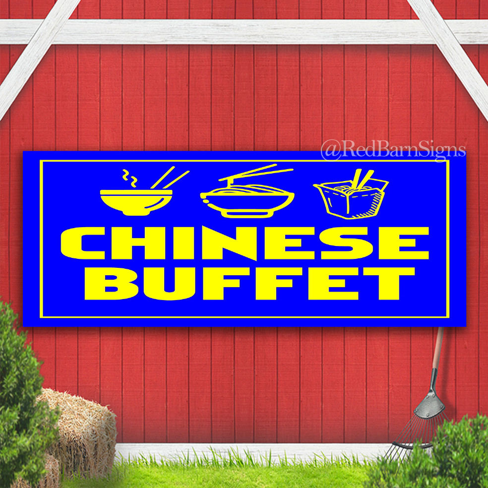 Chinese Buffet Indoor Outdoor Banner Sign with grommets