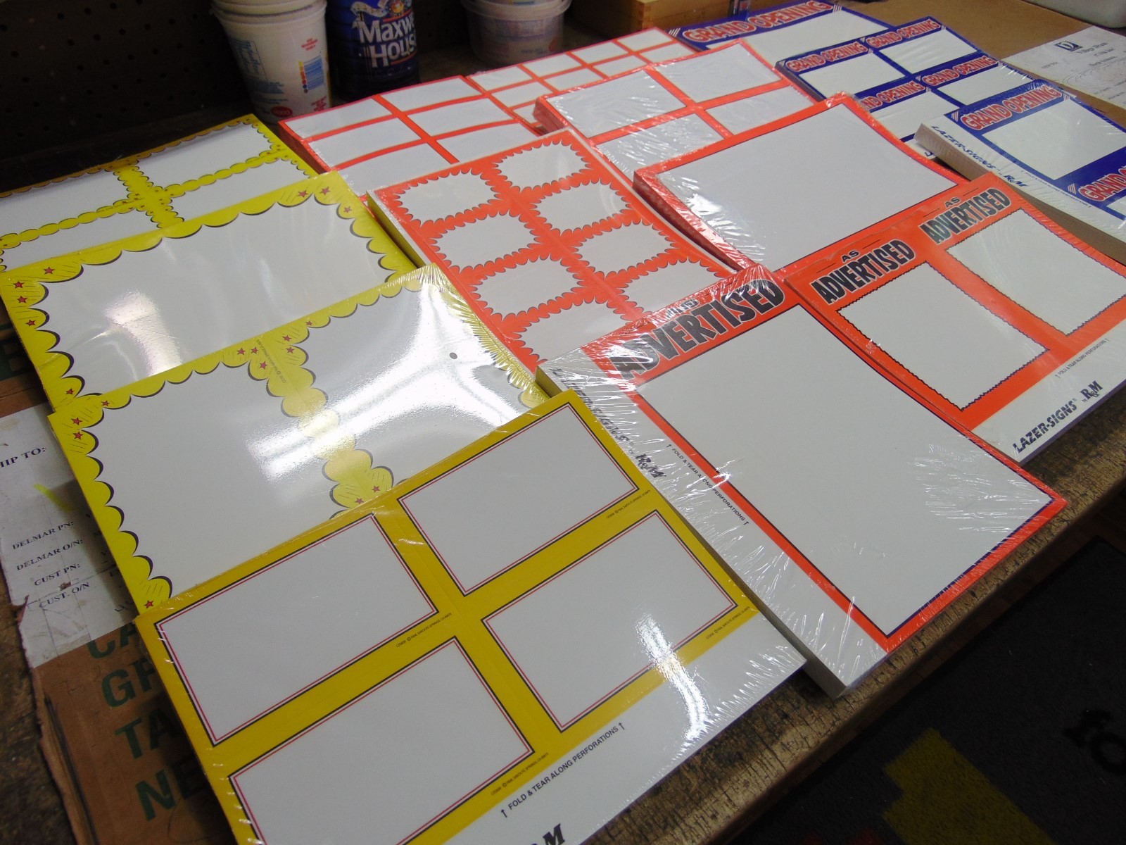 200 – 5.5&Prime; x 7&Prime; Yellow Border Business Retail Sale Sign Cards, Printable!