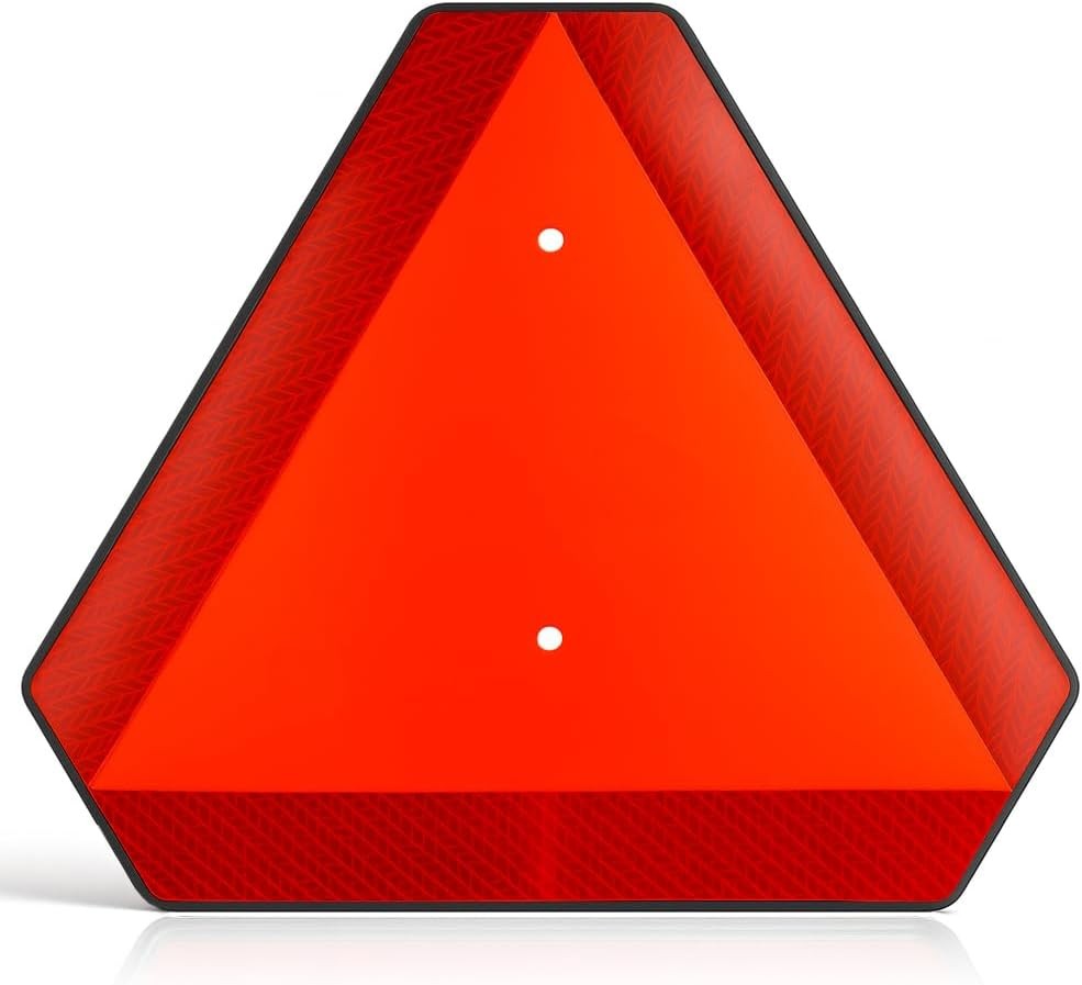 Slow Moving Vehicle Safety Sign,Slow Moving Vehicle Triangle Sign,Plastic 14&Prime;x16
