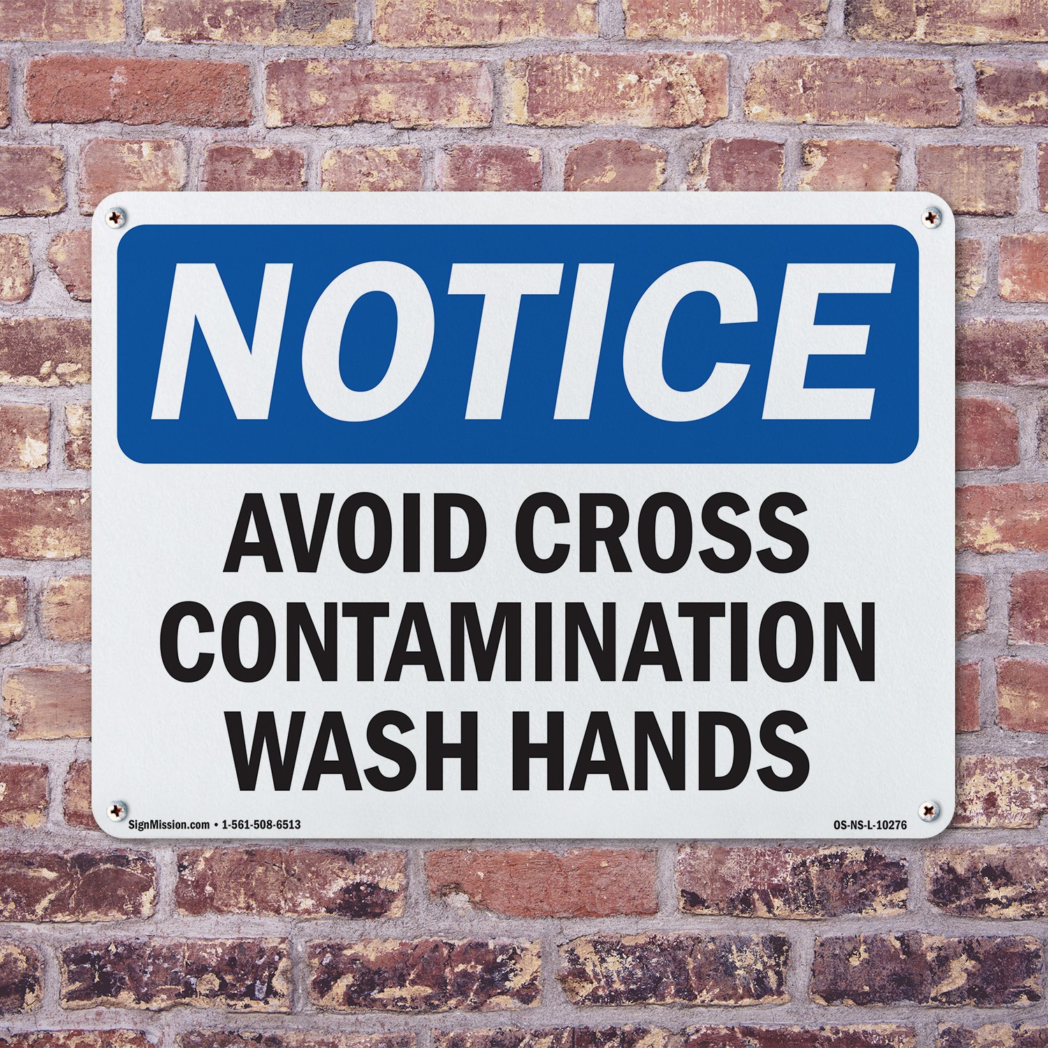 Avoid Cross Contamination Wash Hands OSHA Notice Sign Or Decal – 5 or 10 Pack