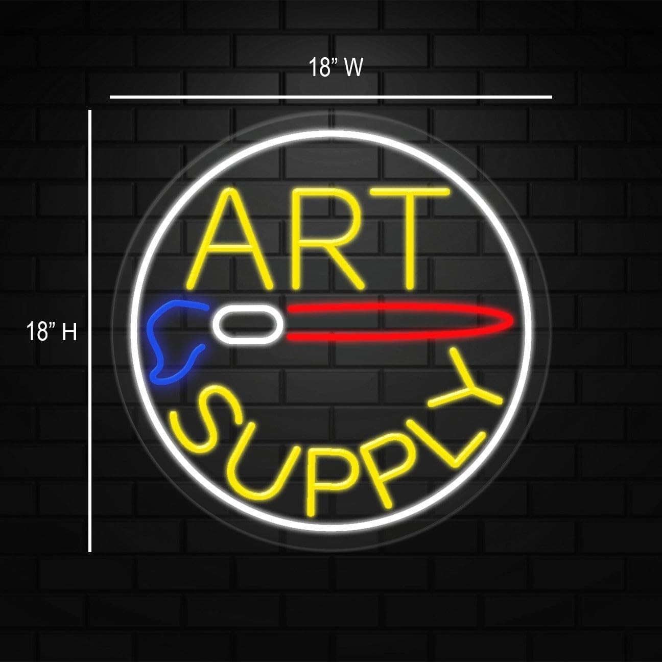 Art Supply Neon Sign for Retail Displays | LED Flex Neon | 18&Prime;W x 18&Prime;H x 1&Prime;D