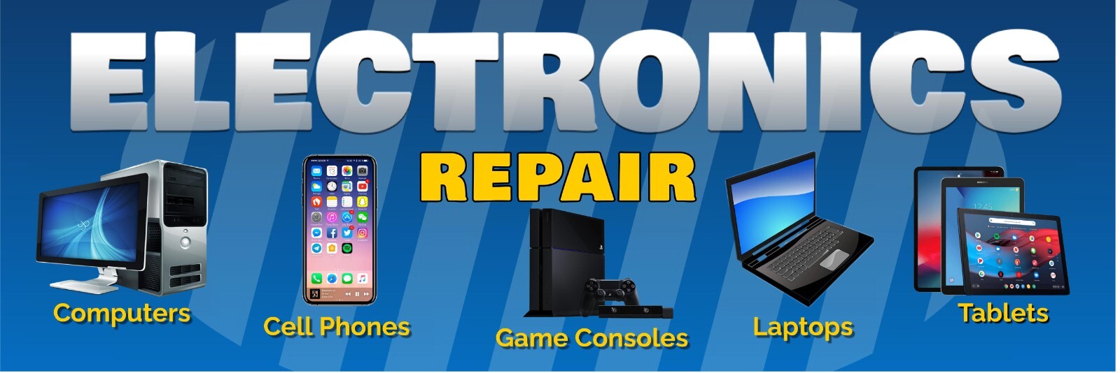 Electronics Repair Computer Cell phone Tablets Vinyl Banner Sign Various sizes