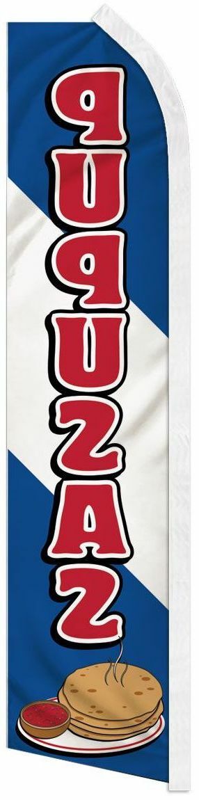 « PUPUSAS » advertising super flag swooper banner business cake flatbread food