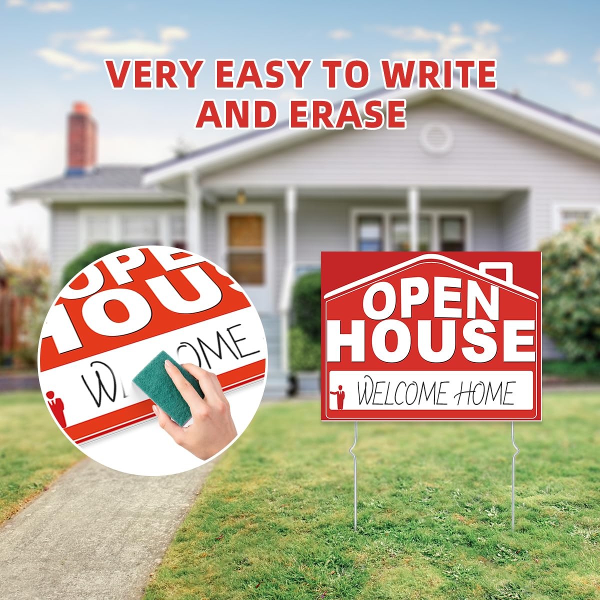 56 Piece Open House Signs for Real Estate Kit, 1 Open House Flag, 9 Double-Si…