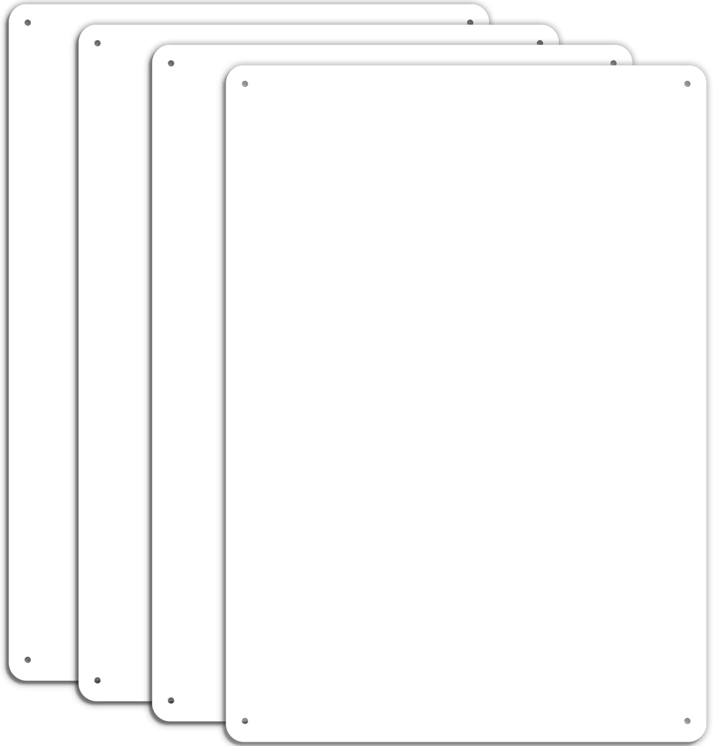MUXYH 4 Pack White Sign Blanks, 14 X 10 Inches, Sturdy Rust Free Aluminum Metal