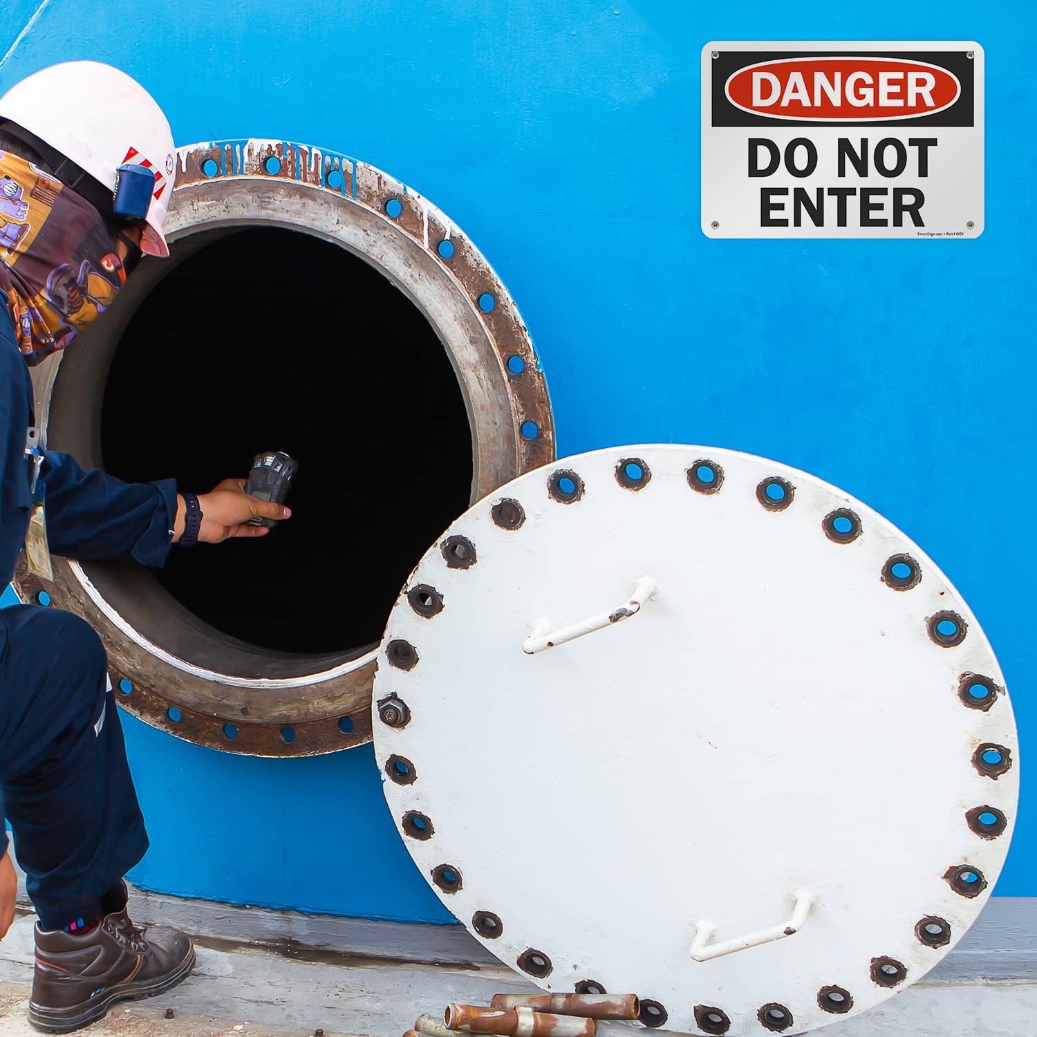 Danger Do Not Enter Sign 7×10 Inch Aluminum for Workplace Restricted Areas