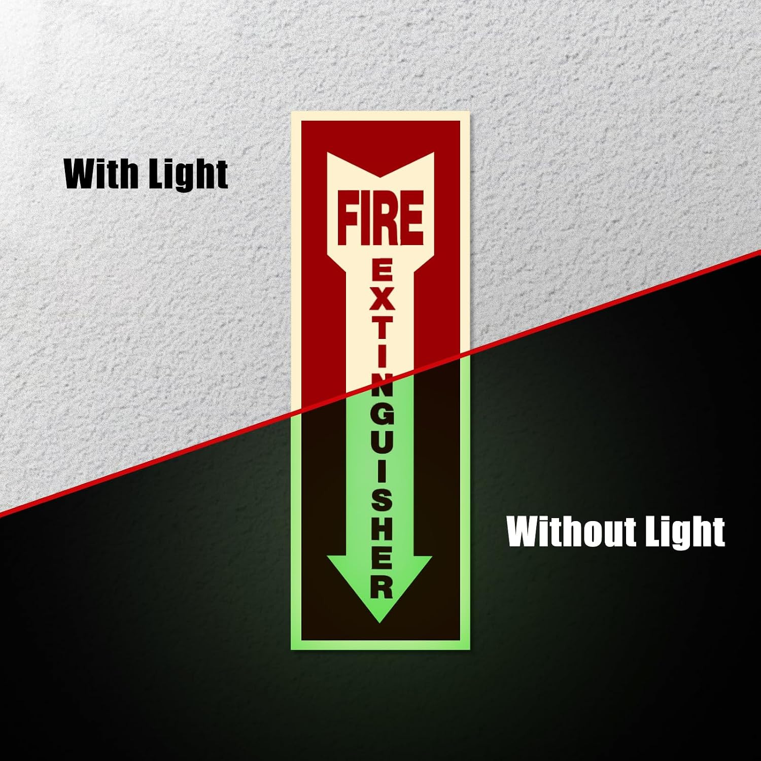 12 Pack Glow Fire Extinguisher Sign Stickers 4×12 Safety Labels Waterproof UV