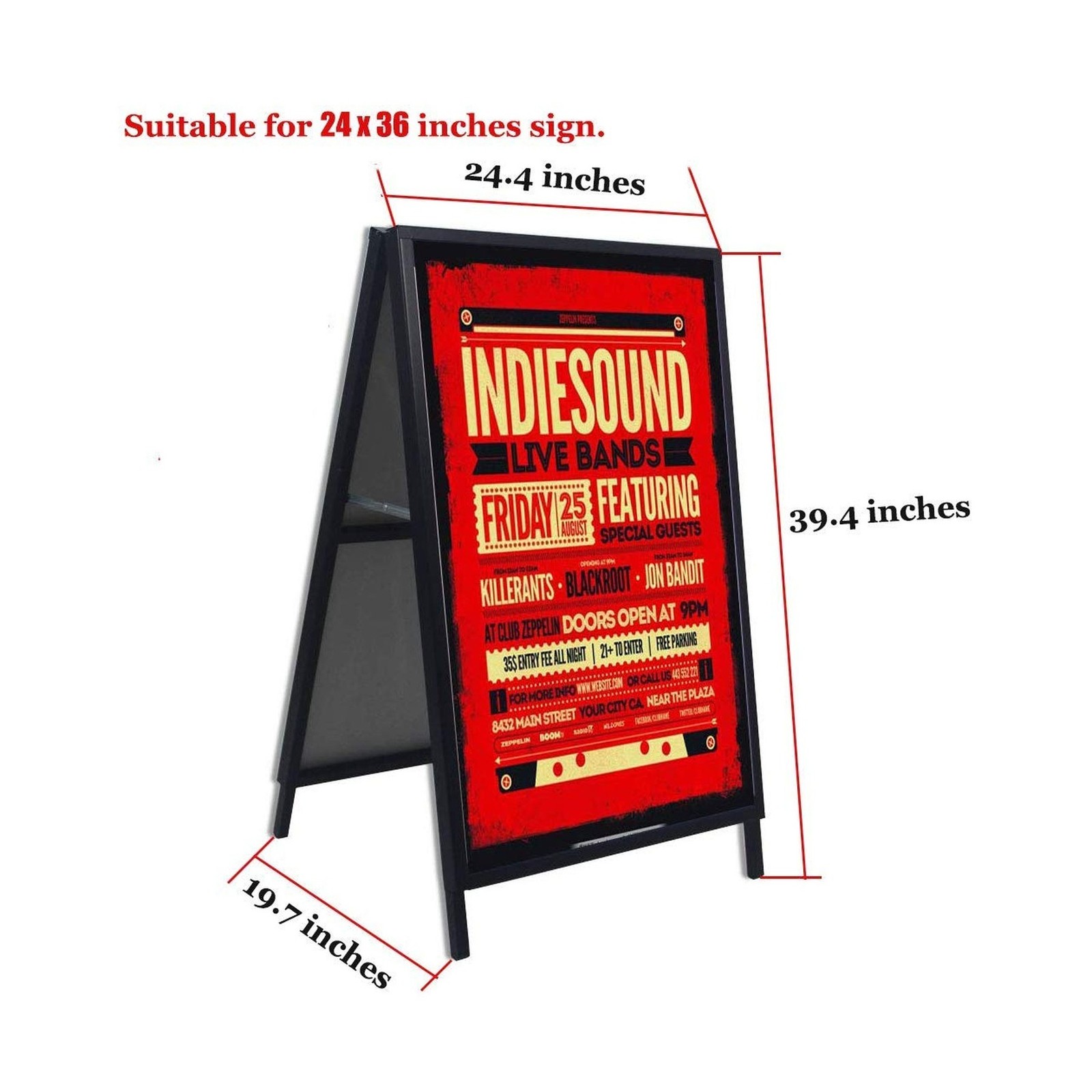 YDisplay A Frame Sign Heavy Duty Sidewalk Sign for Poster Board 24x 36 inches…