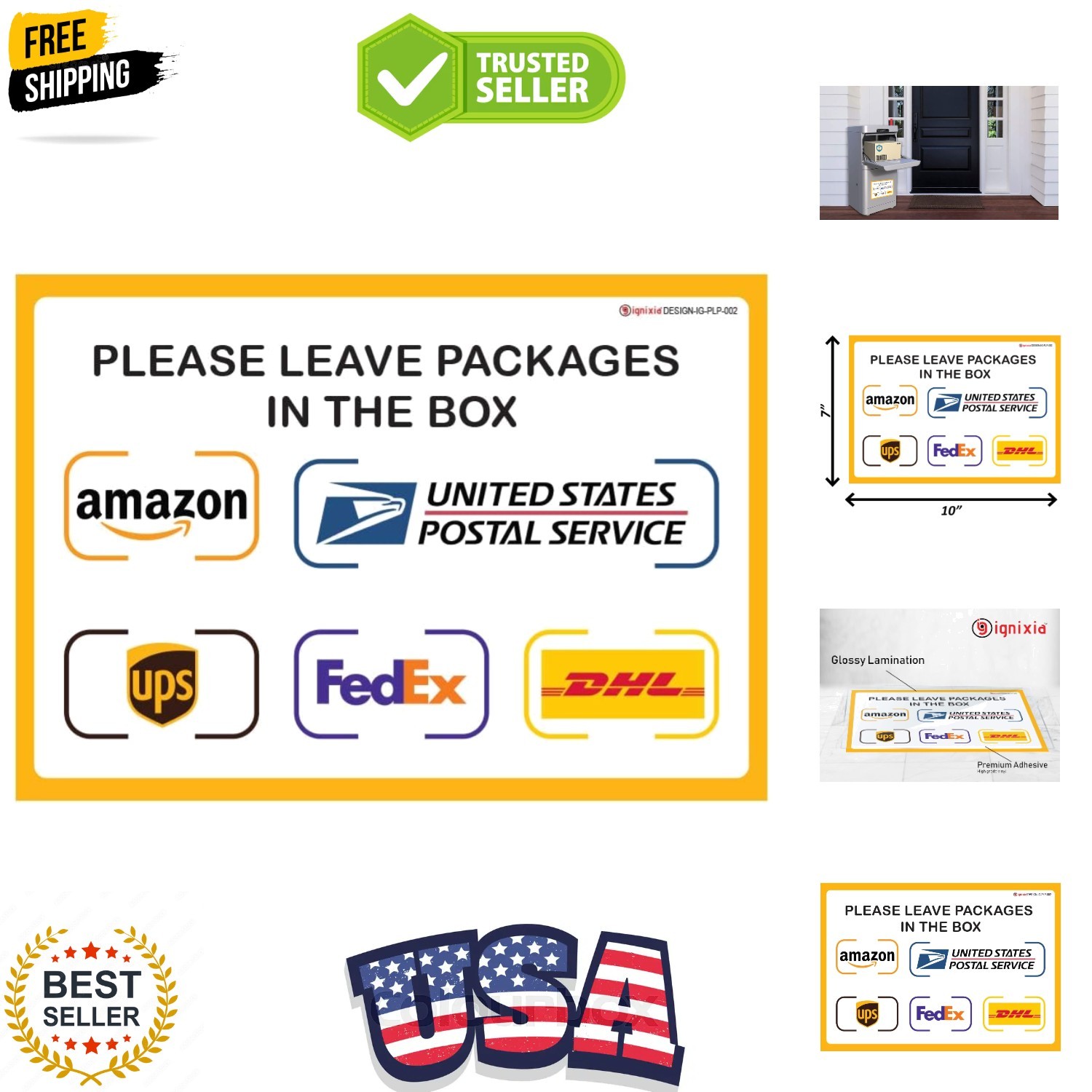 Pack of 02 Package Delivery Sign Decals, Delivery Instructions for Amazon, Fe…