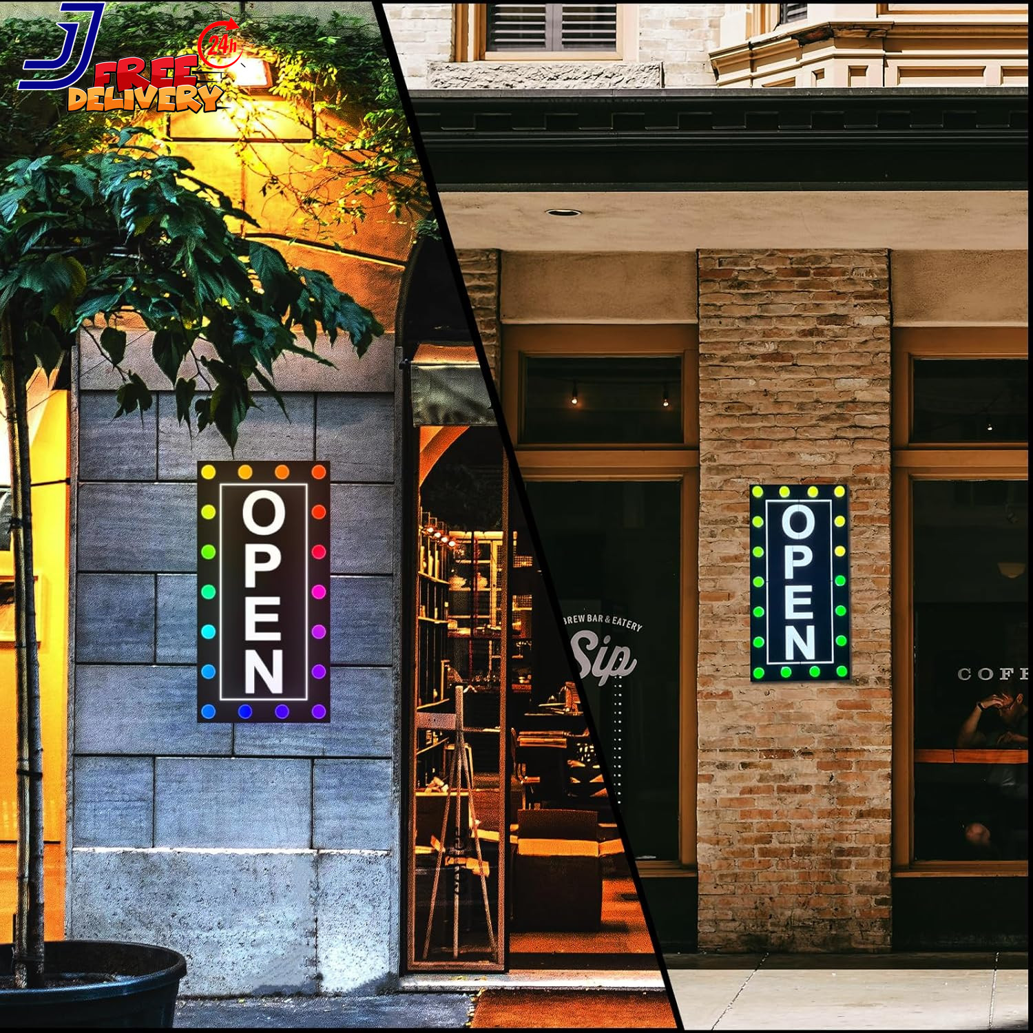 Vibrant Waterproof LED Open Sign Color Changing RGB for Outdoor Business Use