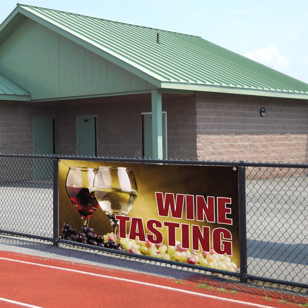 Vinyl Banner Multiple Sizes Wine Tasting Outdoor Advertising Printing Outdoor
