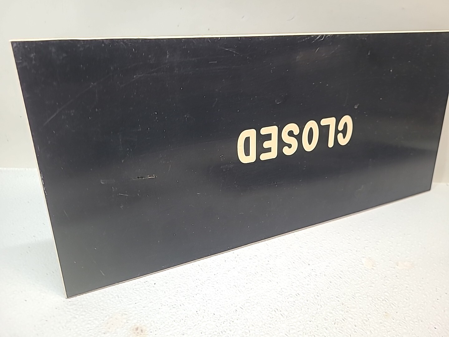 Set of Vintage OPEN / CLOSED White Letters On Black Double Sided 18&Prime; x 8&Prime;