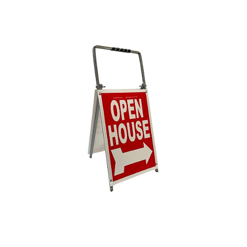 Real Estate Open House Sign Kit Metal A-Frame 5 Pack Red Mini