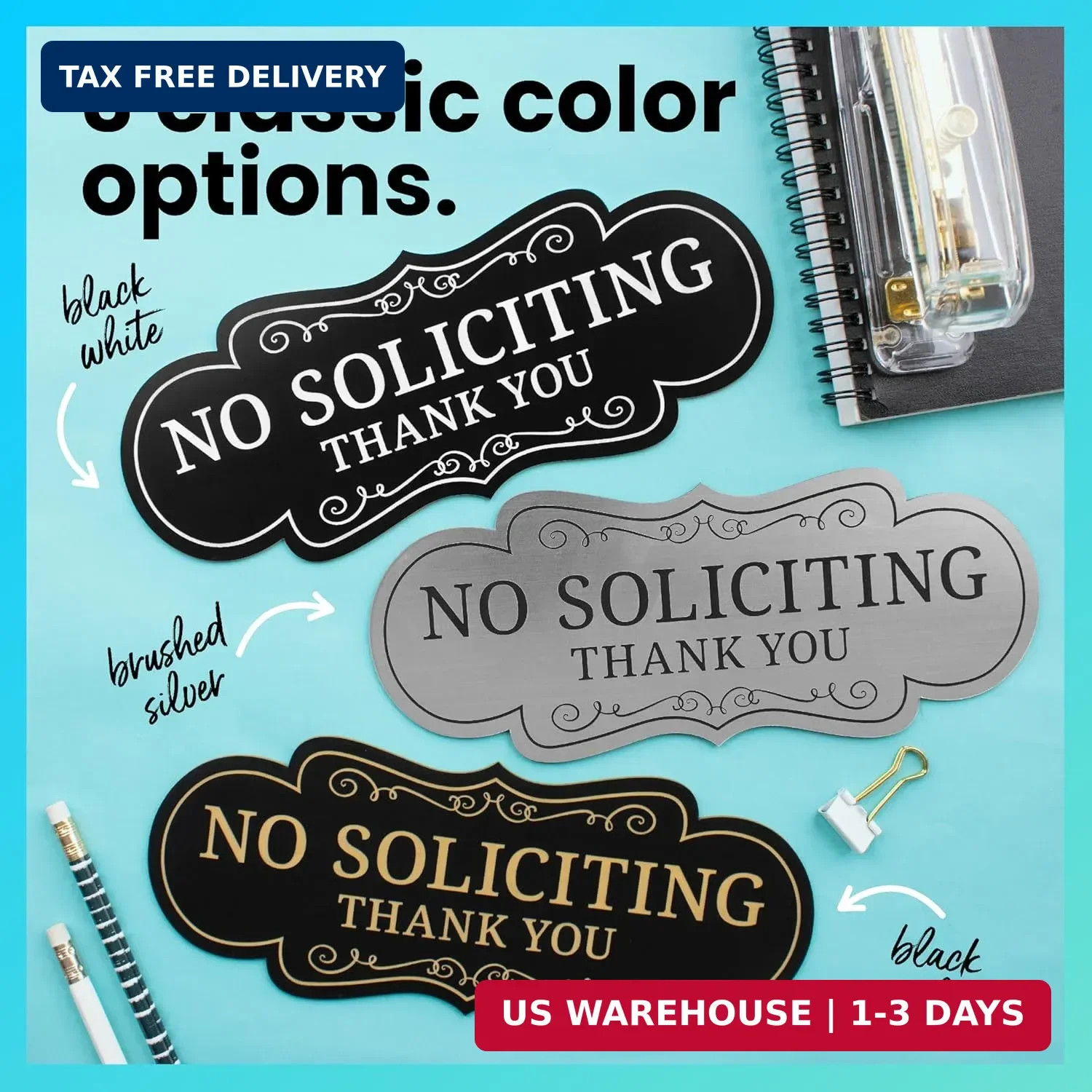 ExcelMark Premium No Soliciting Sign for House – Made in the USA (Small – 2&Prime;x 5&Prime;