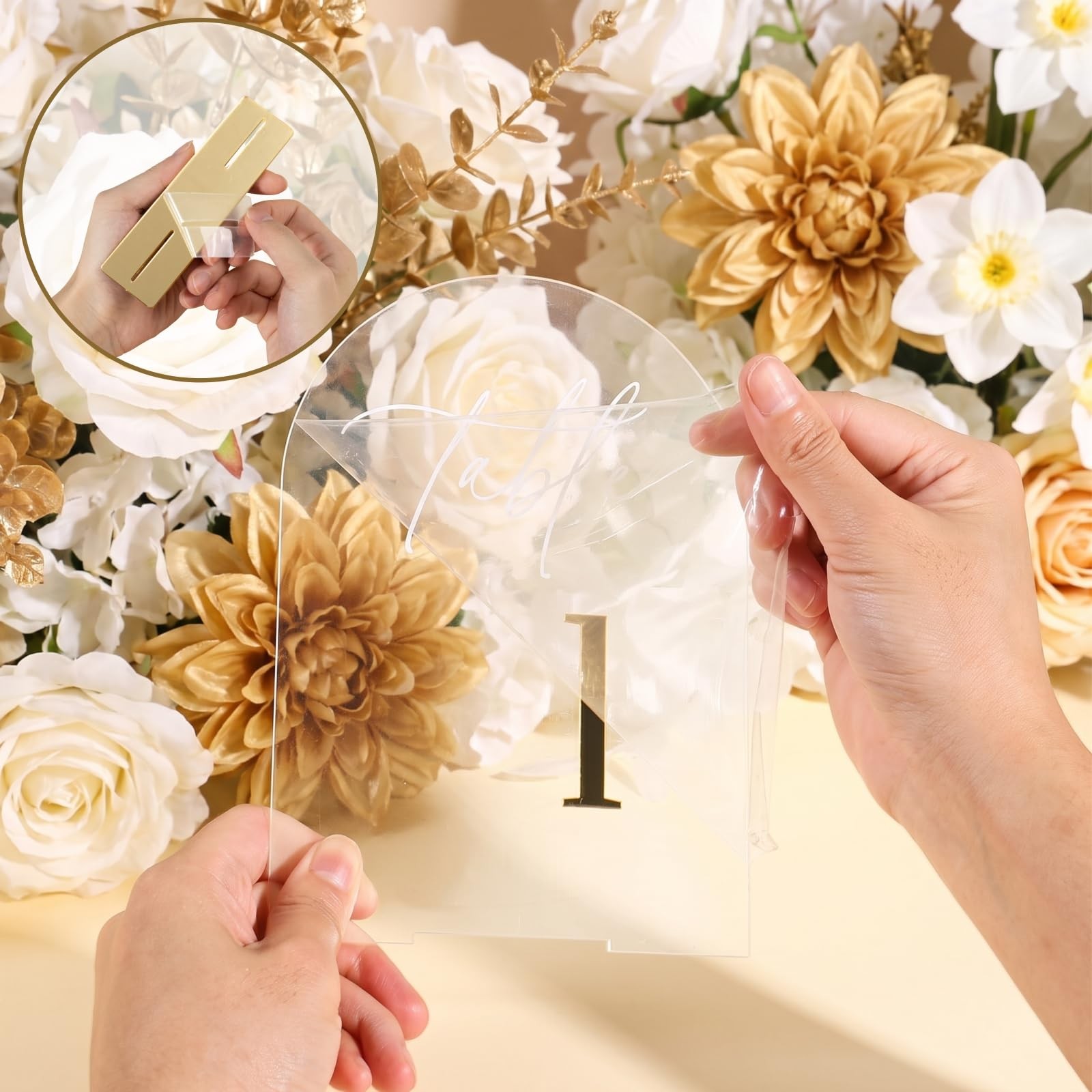 Arch Wedding Table Numbers 1-20 w/Stand, Gold 3D Table Numbers for Reception …
