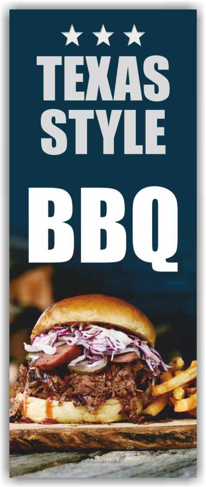 TEXAS STYLE BBQ Advertising Banner Vinyl Mesh Sign meat beef bar steak tasty