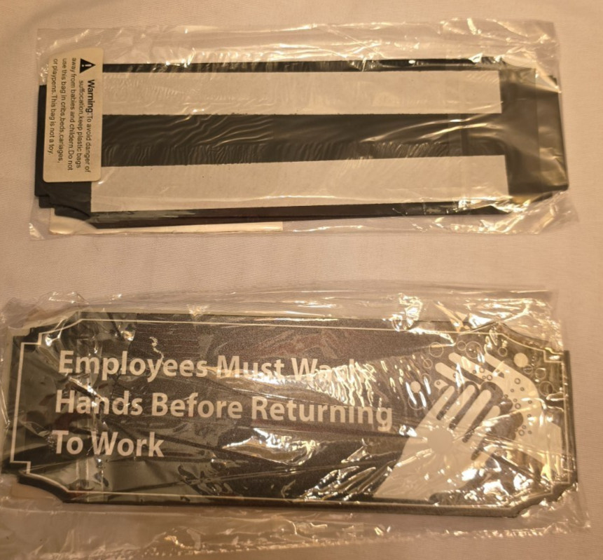 4 PACK Employees Must Wash Hands Sign 3 x 9 Restaurant&rsquo;s Restroom and Kitchen