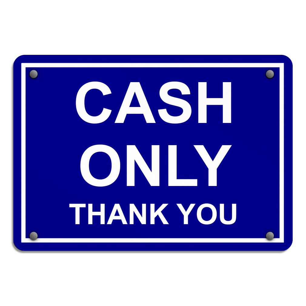 Horizontal Metal Sign Cash Only Thank You Business Weatherproof Street Signage