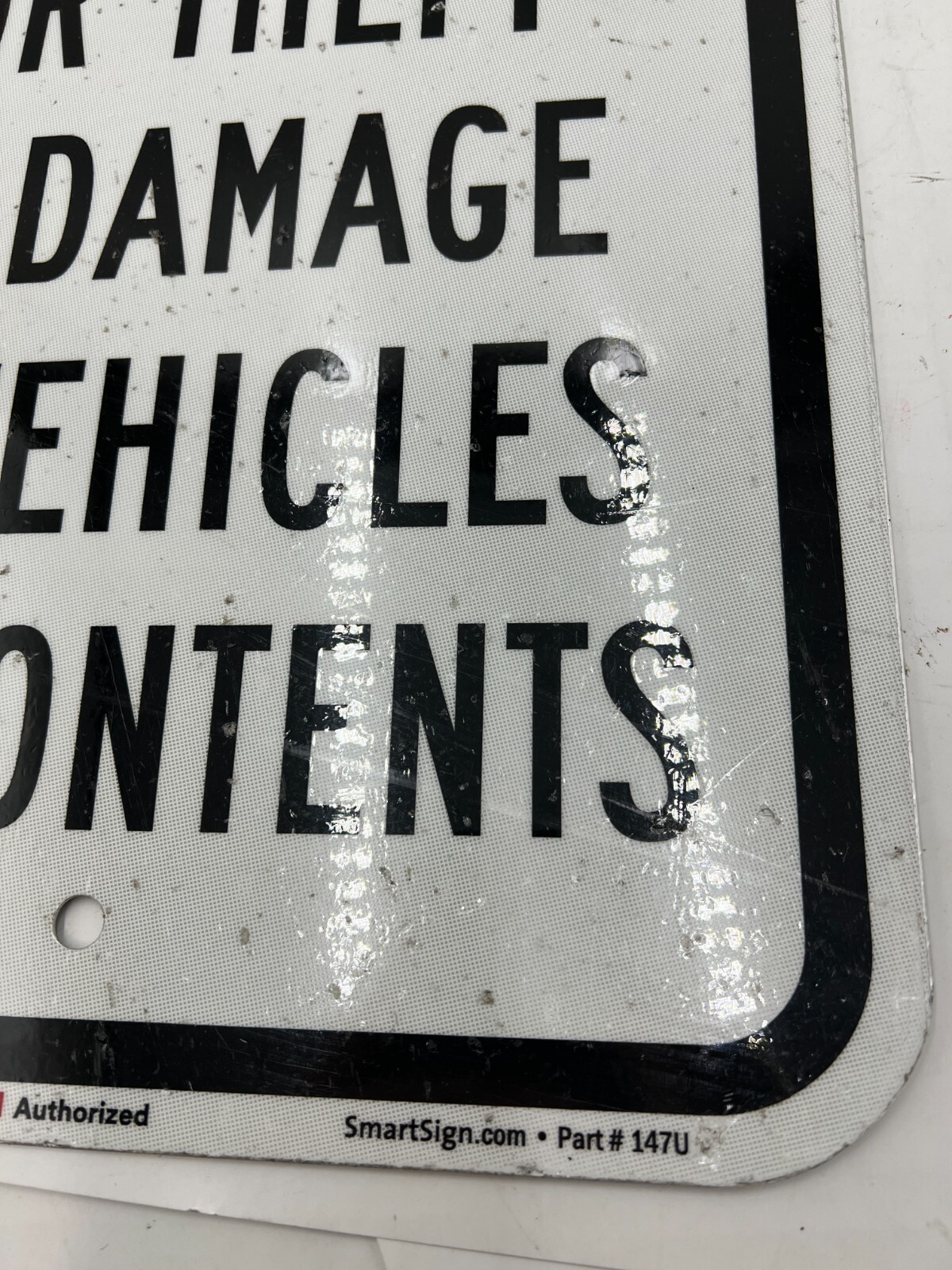QTY 4 SmartSign Not Responsible For Theft Or Damage To Vehicles 12&Prime; x 18&Prime;