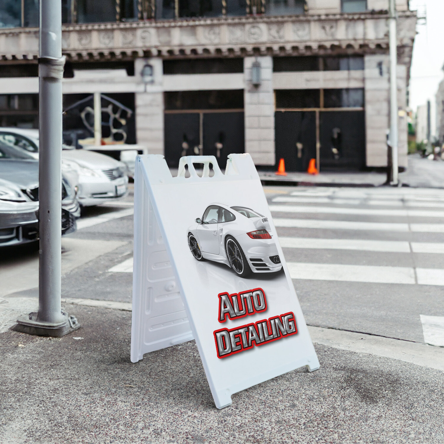 A-frame Sidewalk Auto Detailing 24&Prime; x 36&Prime; Double Sided A-Frame Sidewalk Sign