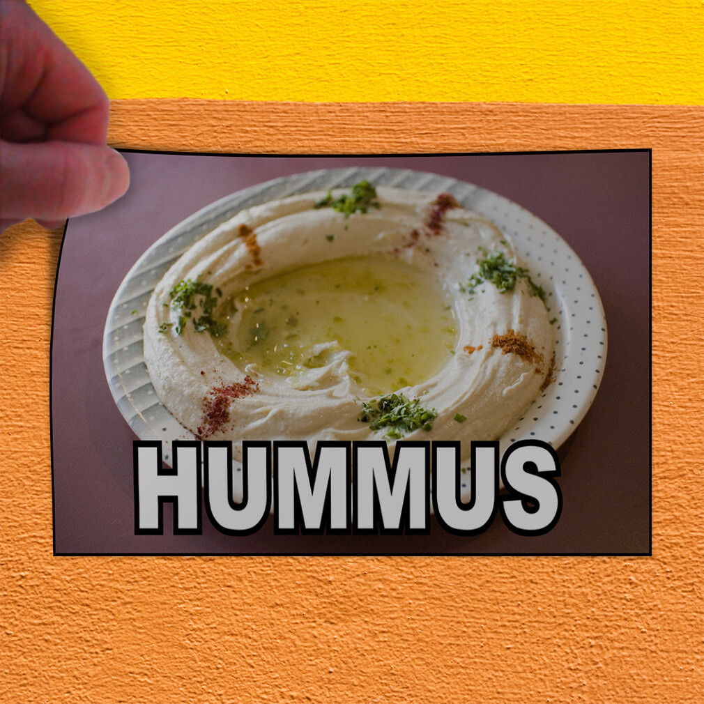 Decal Stickers Hummus Food Fair Restaurant Cafe Market Vinyl Store Sign Label