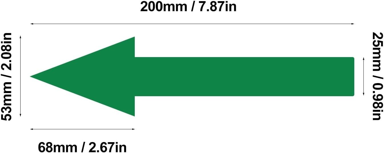 12 Pack Waterproof Green Arrow Floor Stickers – 8×2 Inch Removable Decals