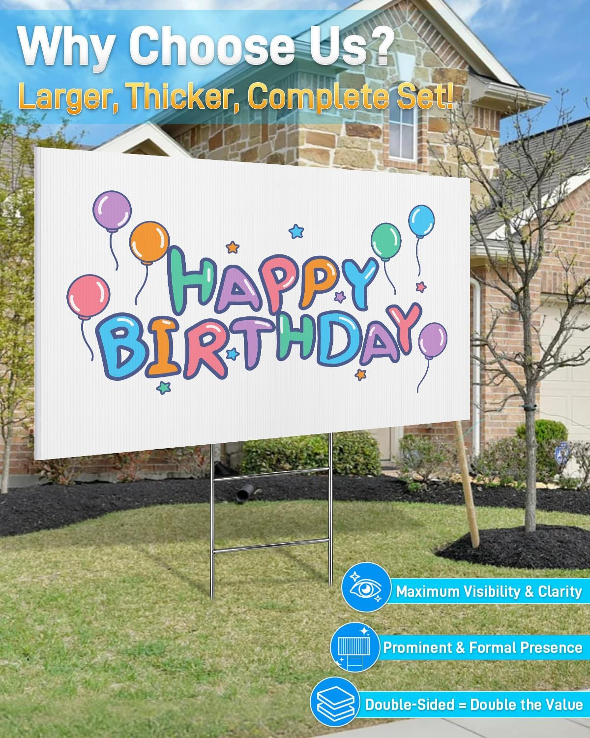 24&Prime;X36&Prime; 5Mm Blank Yard Signs with Stakes,10Pcs Corrugated Plastic Board Yard Sig