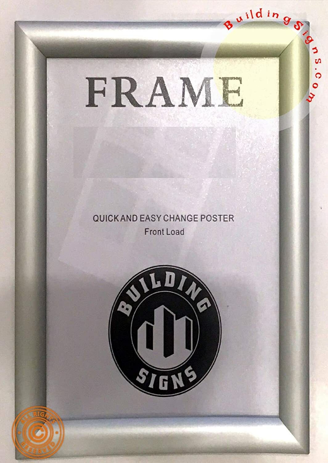 Snap Frame, 8.5×11 Portrait Size, 1&Prime; Silver, Mitered Corner, Front Loading