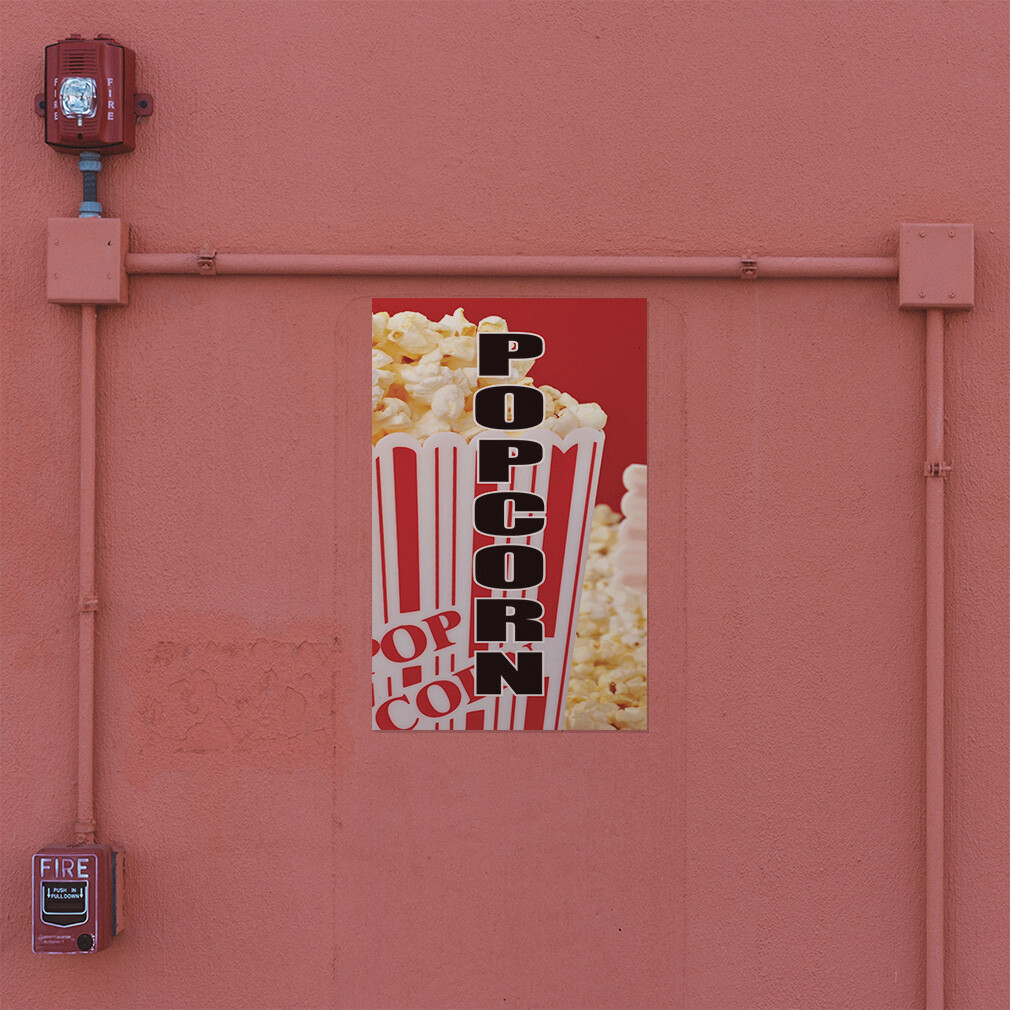 Door Decals Vertical Vinyl Stickers Multiple Sizes Popcorn Restaurant Food Bar