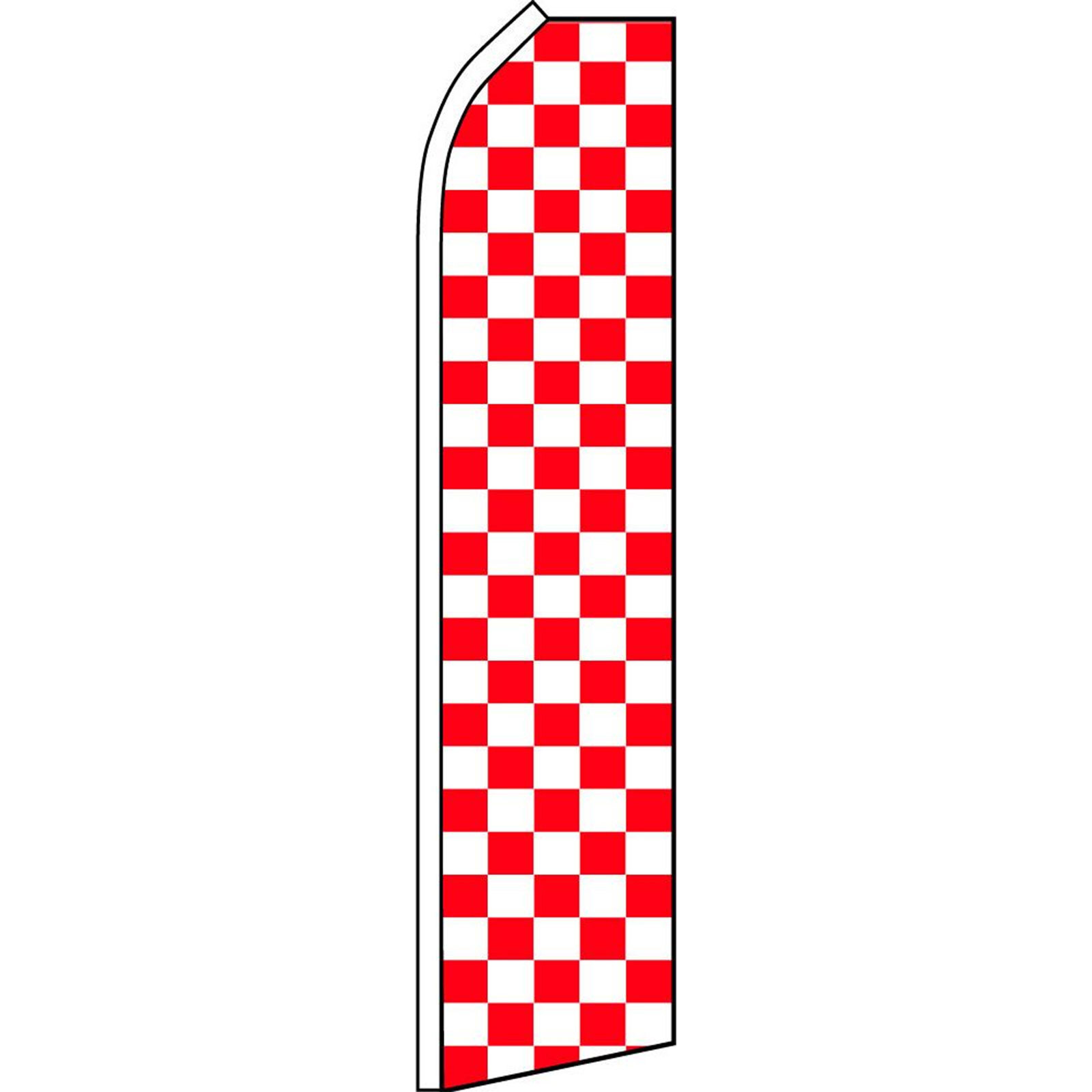 White And Red Checkered 2 1/2 ft X 11 1/2 ft Swooper Flag