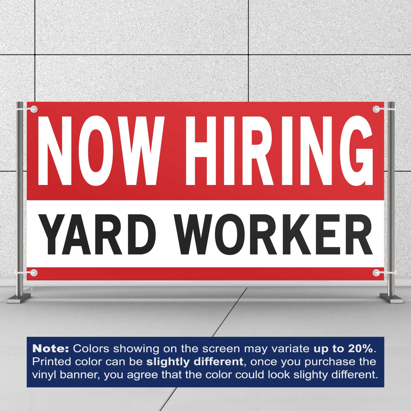 Now Hiring Yard Worker 13 oz Heavy Duty Vinyl Banner Jobs Available Lawn Care