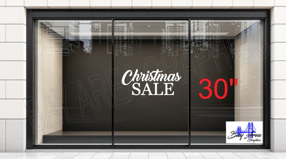 Christmas SALE Sign Vinyl Window Sticker Waterproof Oracal 651 Store Display