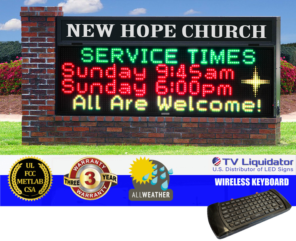 102&Prime; x 36&Prime; Outdoor Programmable LED Signs ~ UL, MET, CSA, FCC – TV Liquidator
