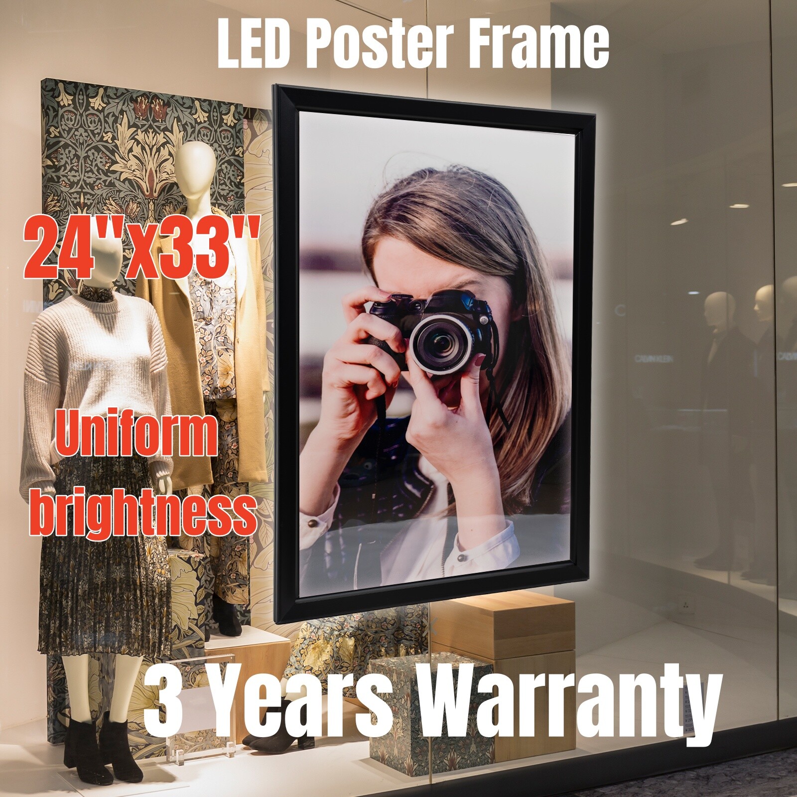 24&Prime;x33&Prime;/24&Prime;X36&Prime;, 27&Prime; x 40&Prime; LED Backlit Movie Poster Art Picture Frame Light Box