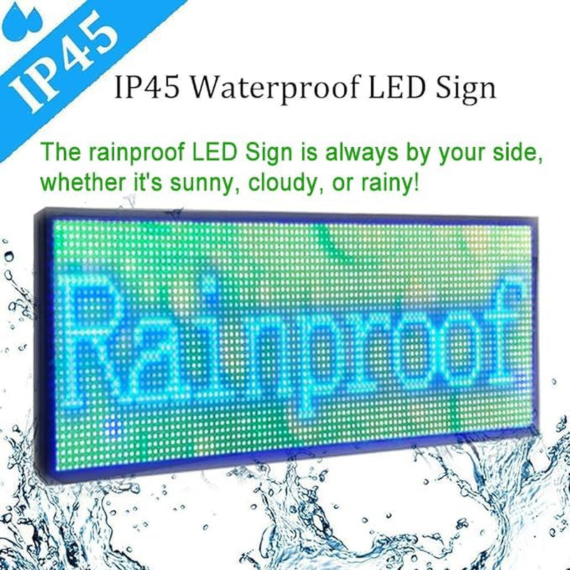 P10 WiFi Controlled LED Sign, 39×14 Inch Full Color Scrolling Display for Ads