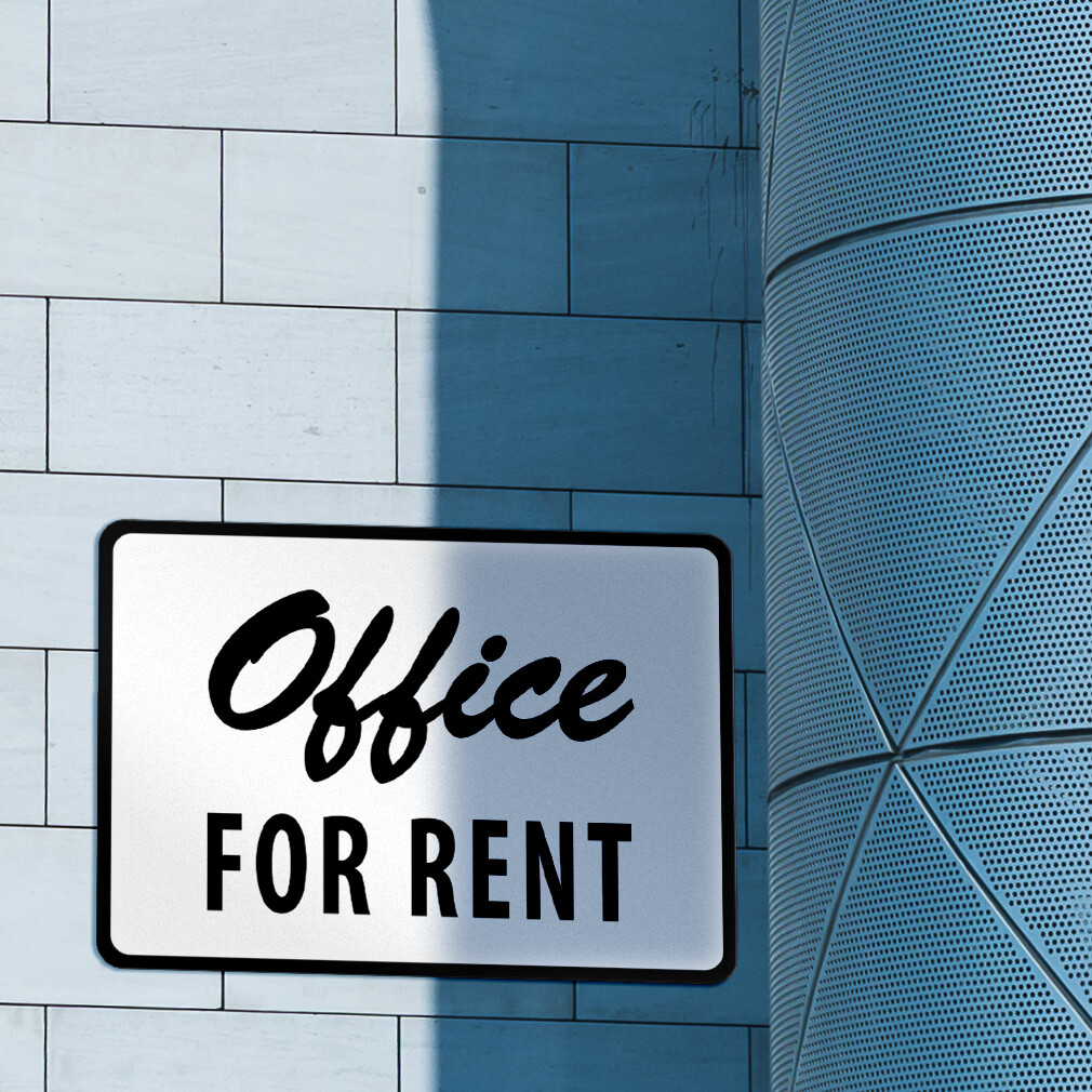 Horizontal Metal Sign Office for Rent Business Weatherproof Street Signage