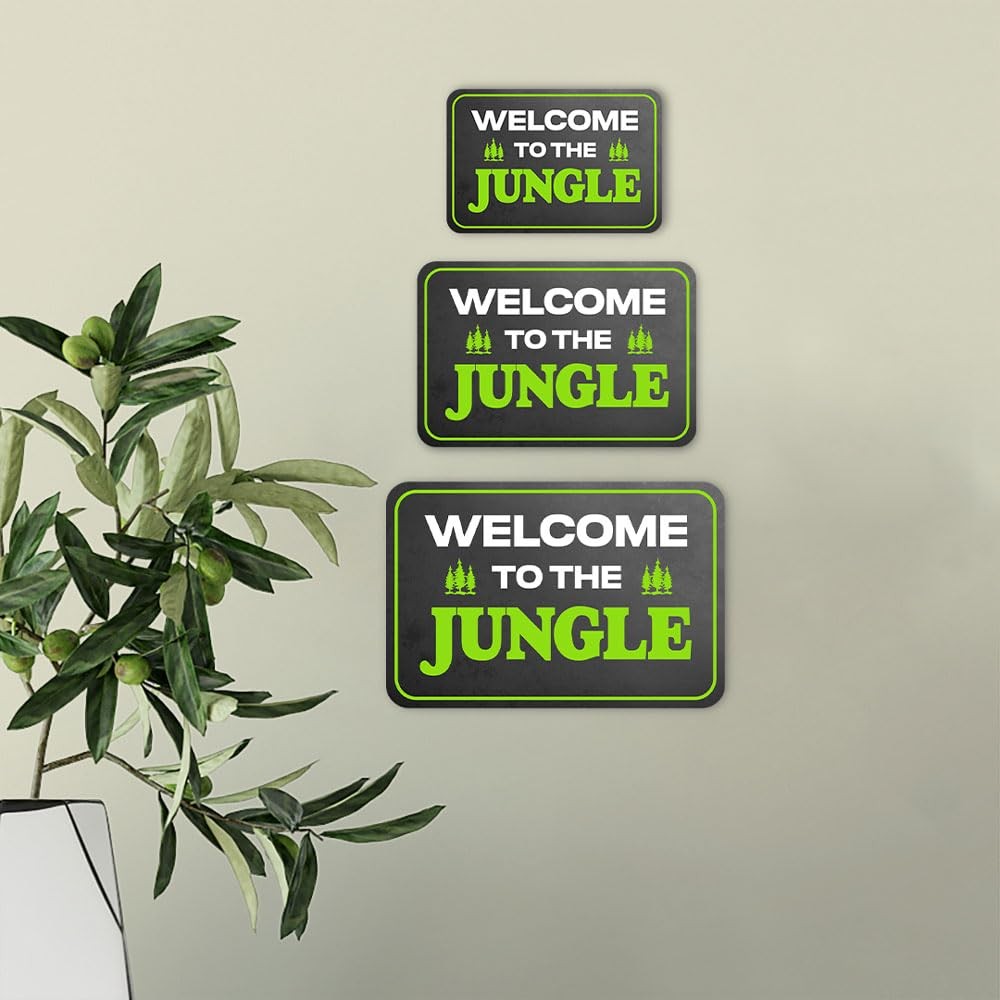 Classic Framed Plus Welcome To The Jungle Door or Wall Sign | Funny Home Decor