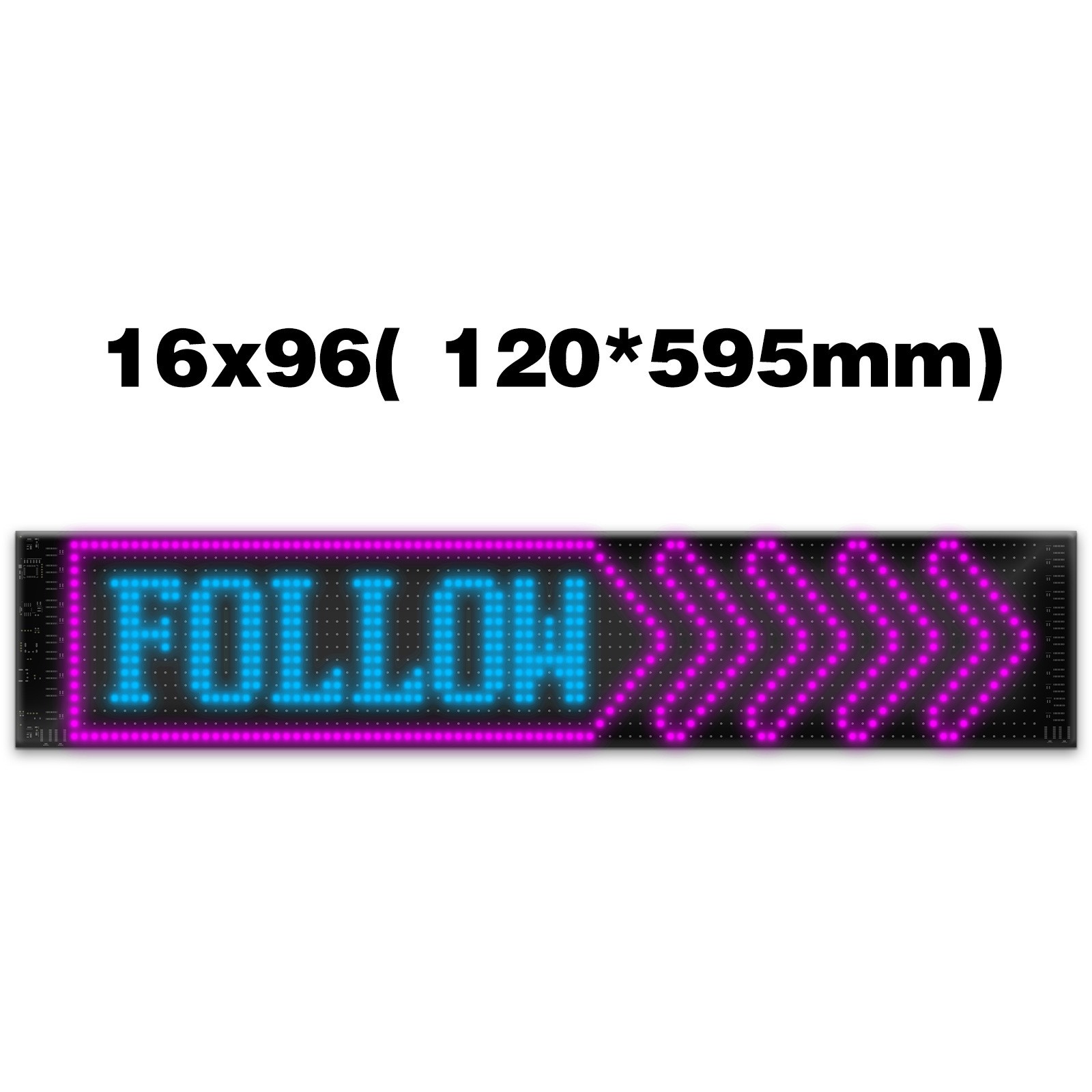 Car Windshield LED Sign 16*96 Pixel App Control Programmable Flexible Led Screen