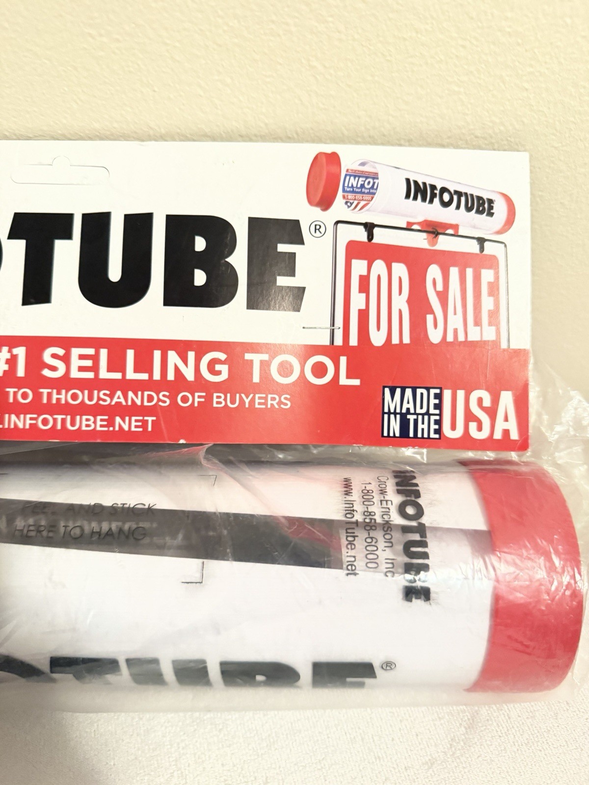 INFOTUBE Exterior Sign Holder Plastic White Red Black Weather Resistant Durable