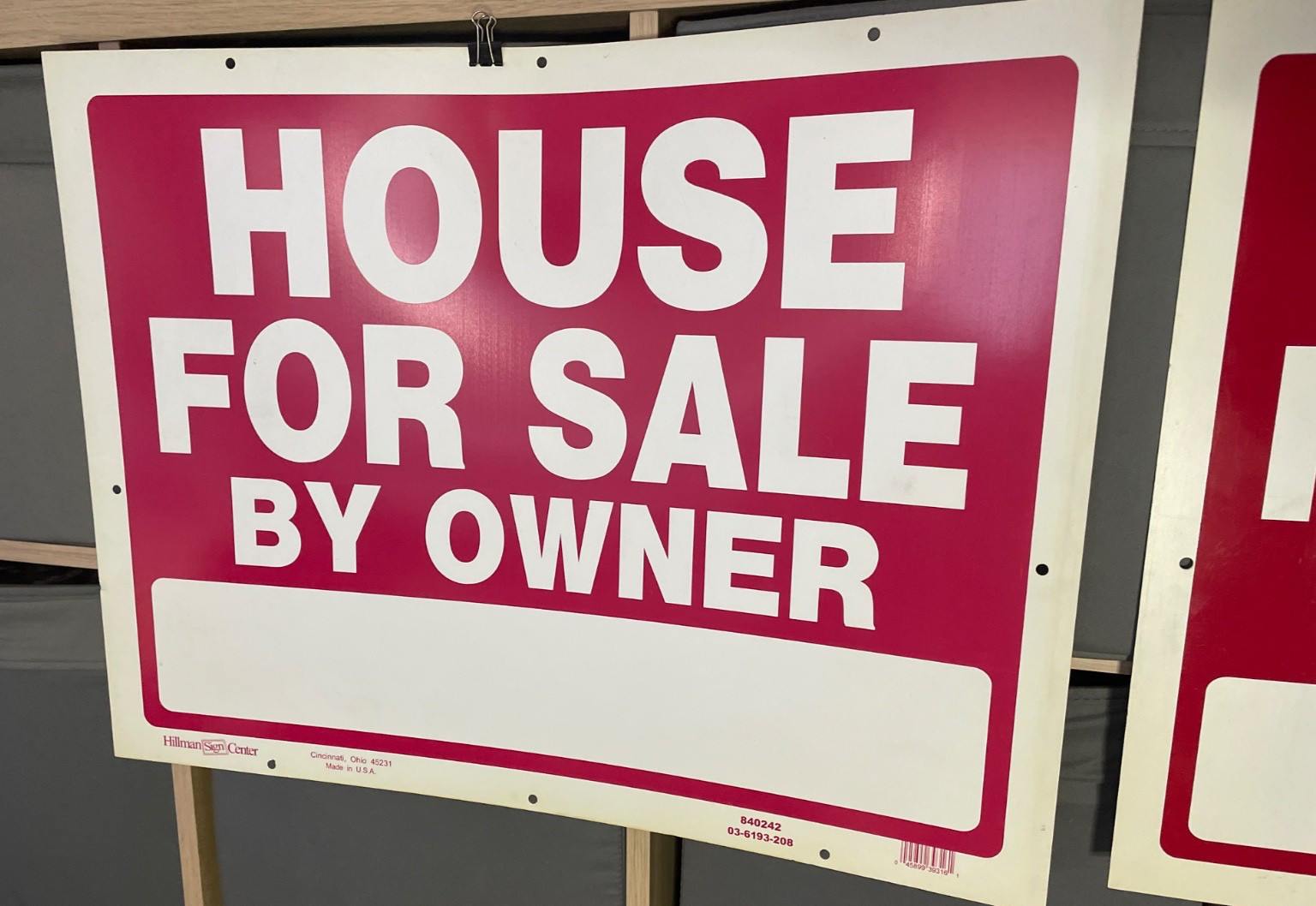 2X – 18 In. X 24 In. Plastic Double Sided « House For Sale By Owner » PERFORATED