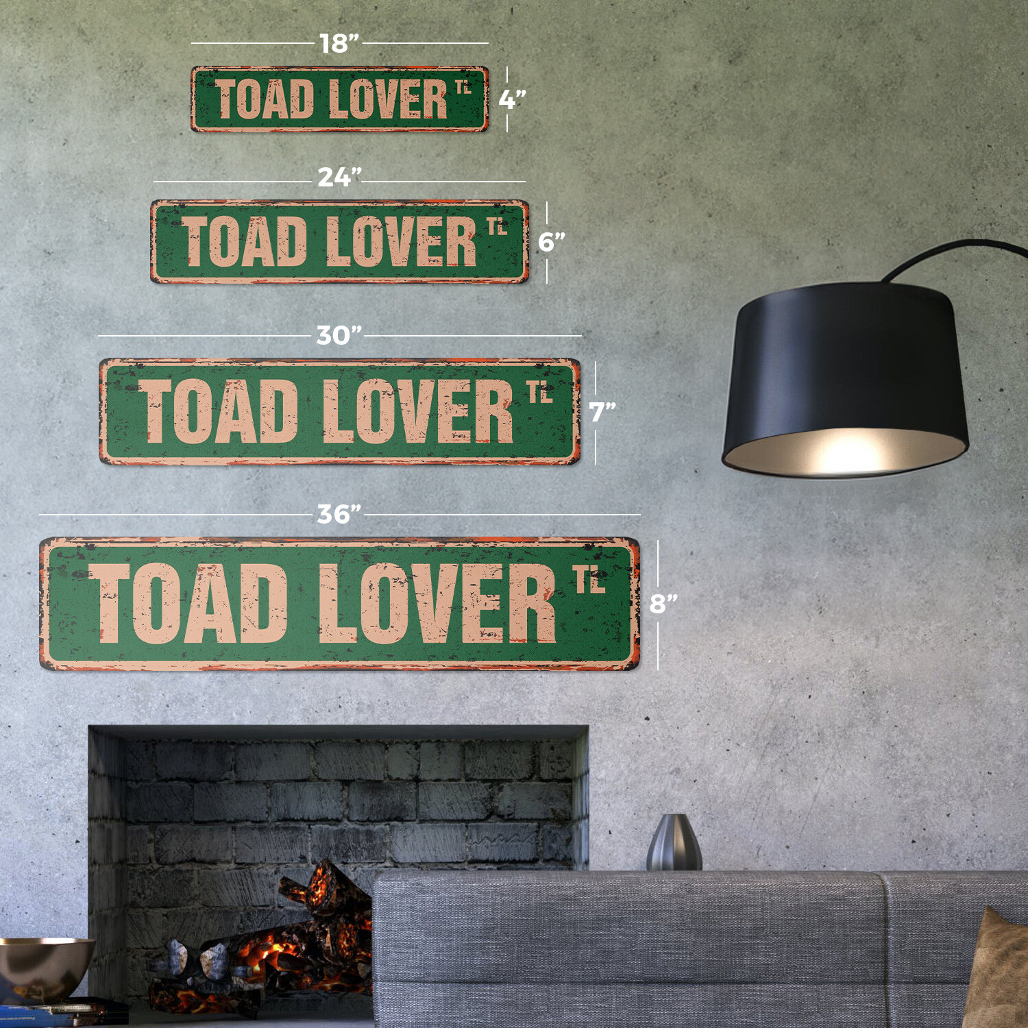 TOAD LOVER Vintage Street Sign Metal Plastic frog pond river water slime