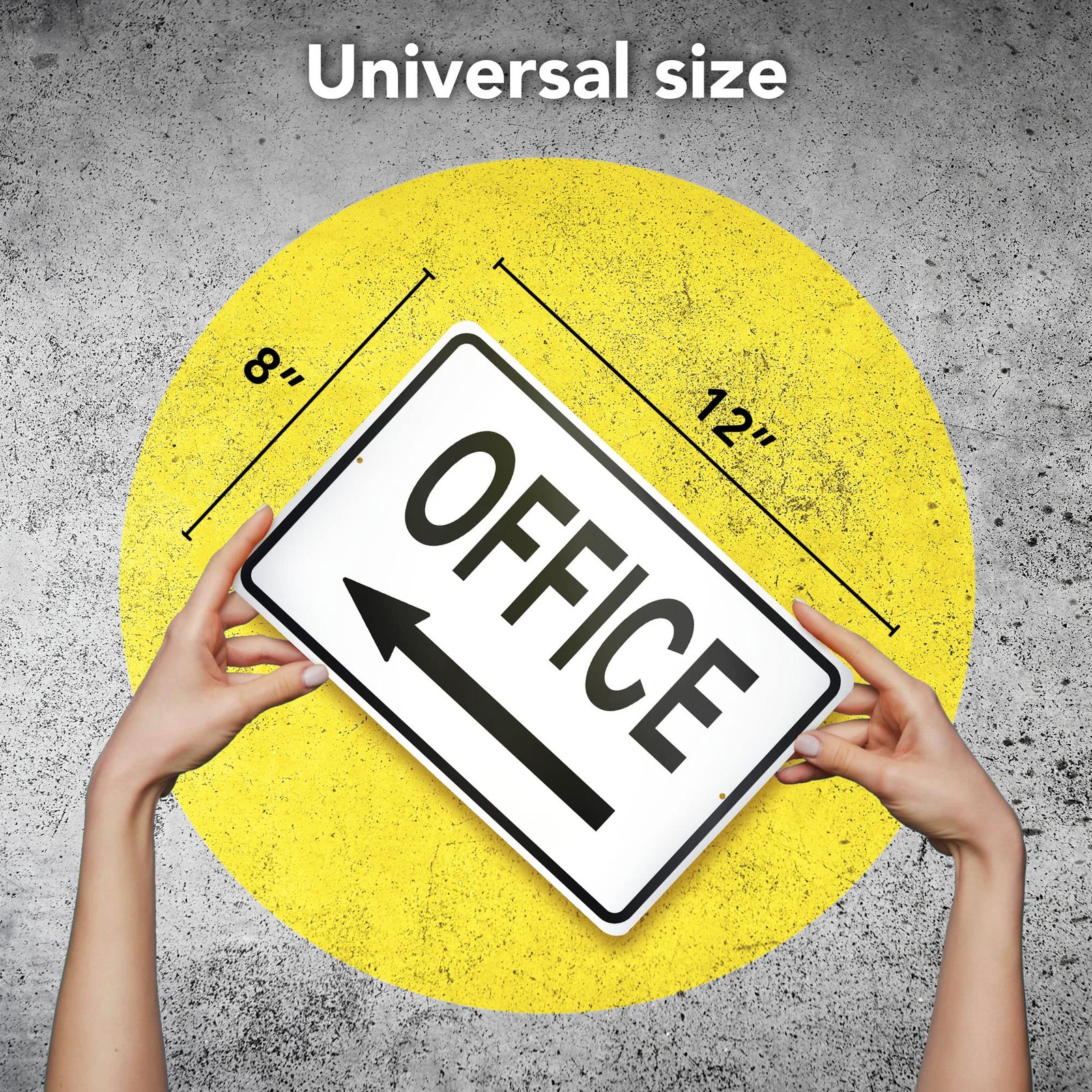 8×12 Aluminum Office Sign, Left Arrow, UV Protected, Weatherproof, Door, Wall
