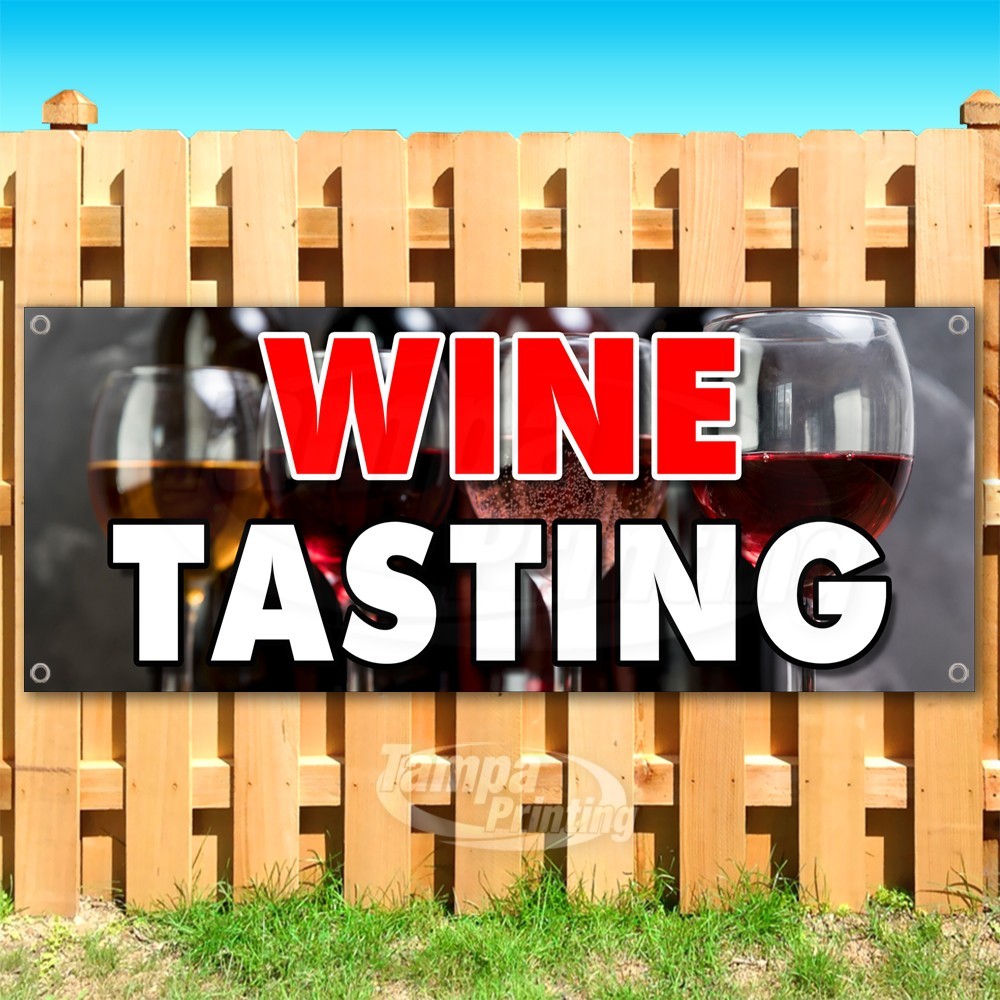 WINE TASTING Advertising Food Drinks Vinyl Banner Flag Sign USA SB10482
