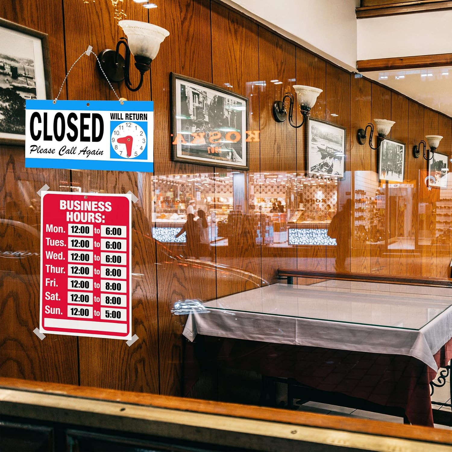 Open Signs,Business Hour Closed Open Sign,Hours of Operation Signs Set Will Retu